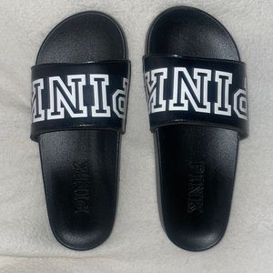 Victoria’s Secret Pink Black Slide Sandals